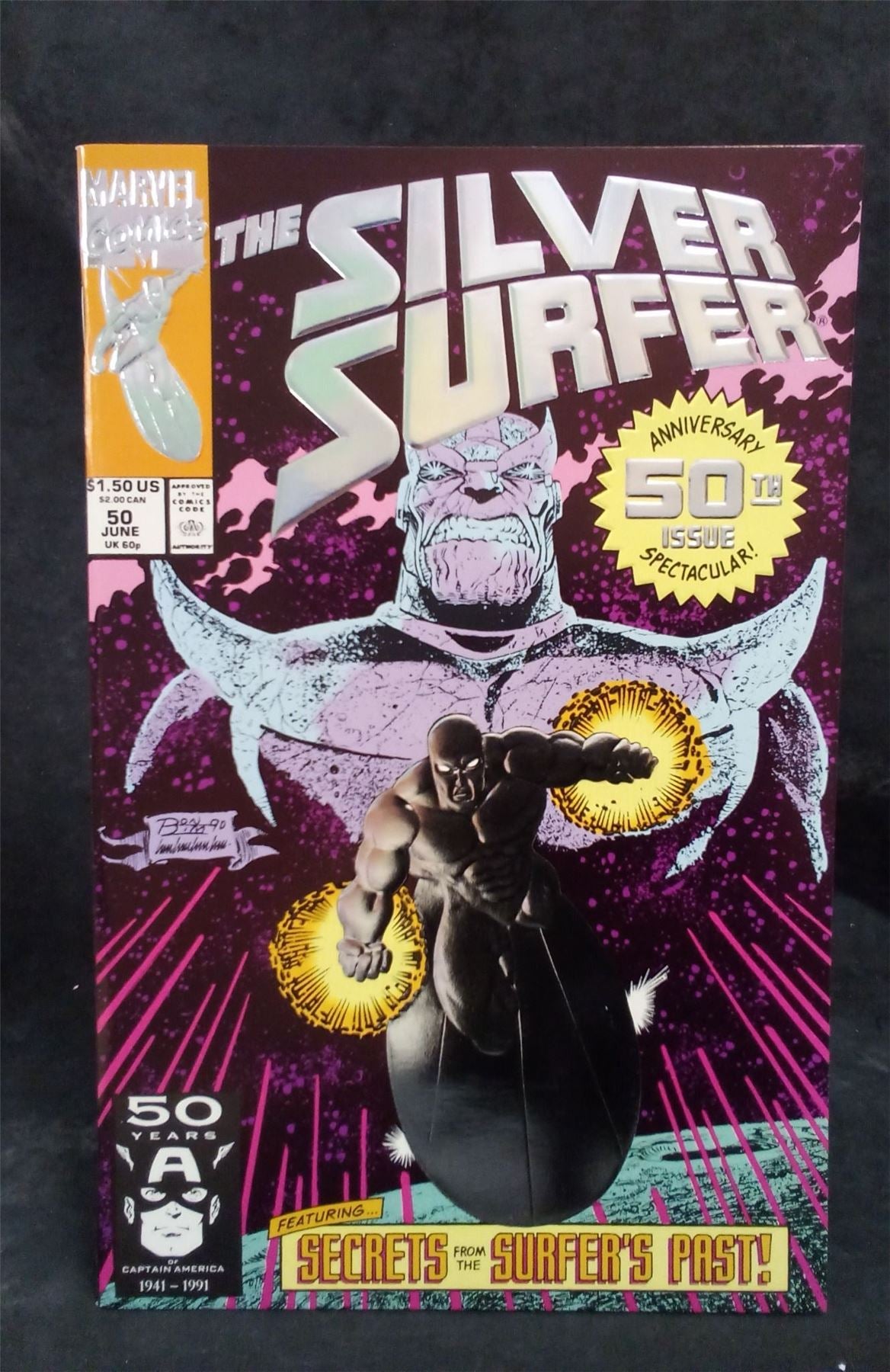Silver Surfer #50 Silver Embossed Cover 1991 Marvel Comics Comic Book