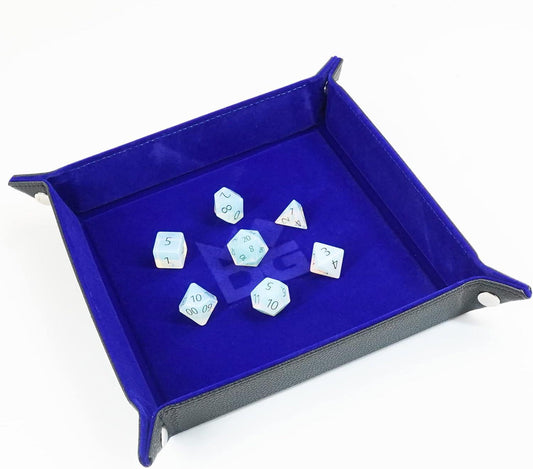 FanRoll Dice Tray: Purple Velvet with Leather Back 10x10
