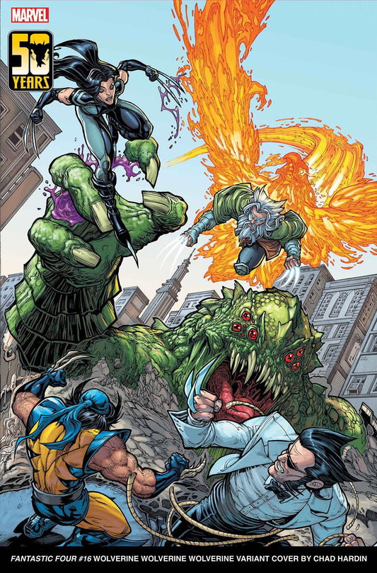 Fantastic Four #16 Hardin Wolverine Wolverine Wolverine Var (Hardin Wolverine Wolverine Wolverine Var) Marvel Prh Comic Book 2024