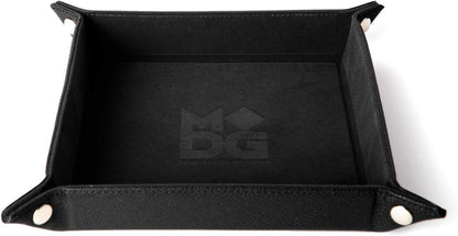 FanRoll Dice Tray: Black Velvet with Leather Back 10x10