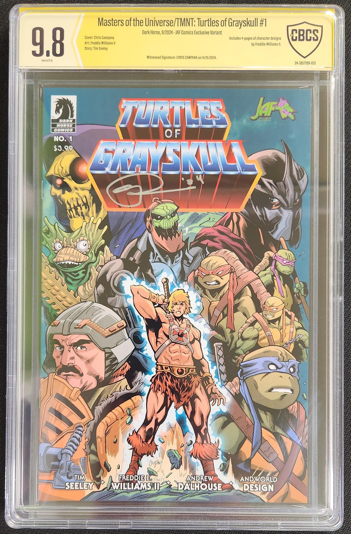 Turtles of Grayskull #1 Dark Horse 2024 CBCS Signature Series 9.8  Chris Campana Graded Comic Book