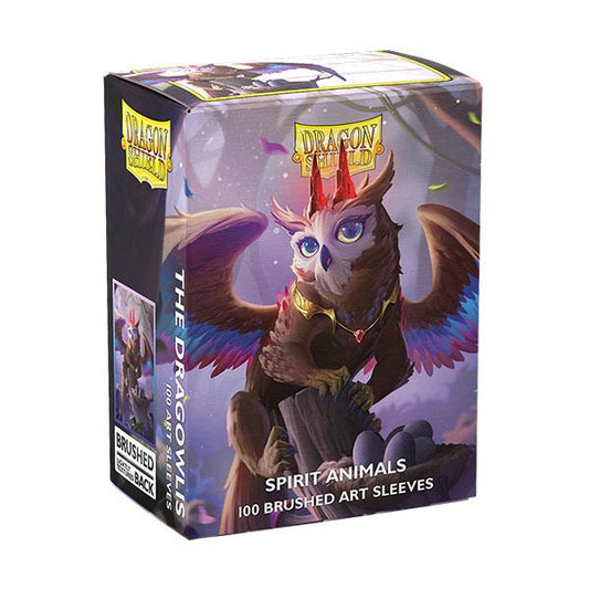 Dragon Shield Sleeves: Standard- Brushed 'Spirit Animals- The Dragowlis' Art, Limited Edition (100 ct.) By Arcane Tinmen