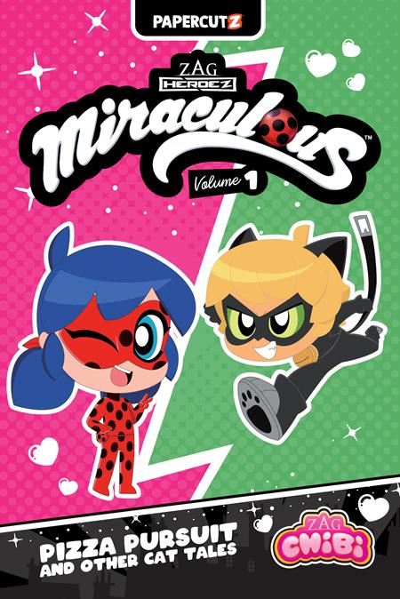Miraculous Ladybug Chibi Hc Vol 01 Pizza Pursuit & Other Cat Tales Papercutz Comic Book