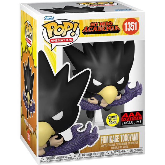 Funko Pop! My Hero Academia Fumikage Tokoyami Fallen Angel Glow-in-the-Dark - AAA Anime Exclusive #1351 Vinyl Figure