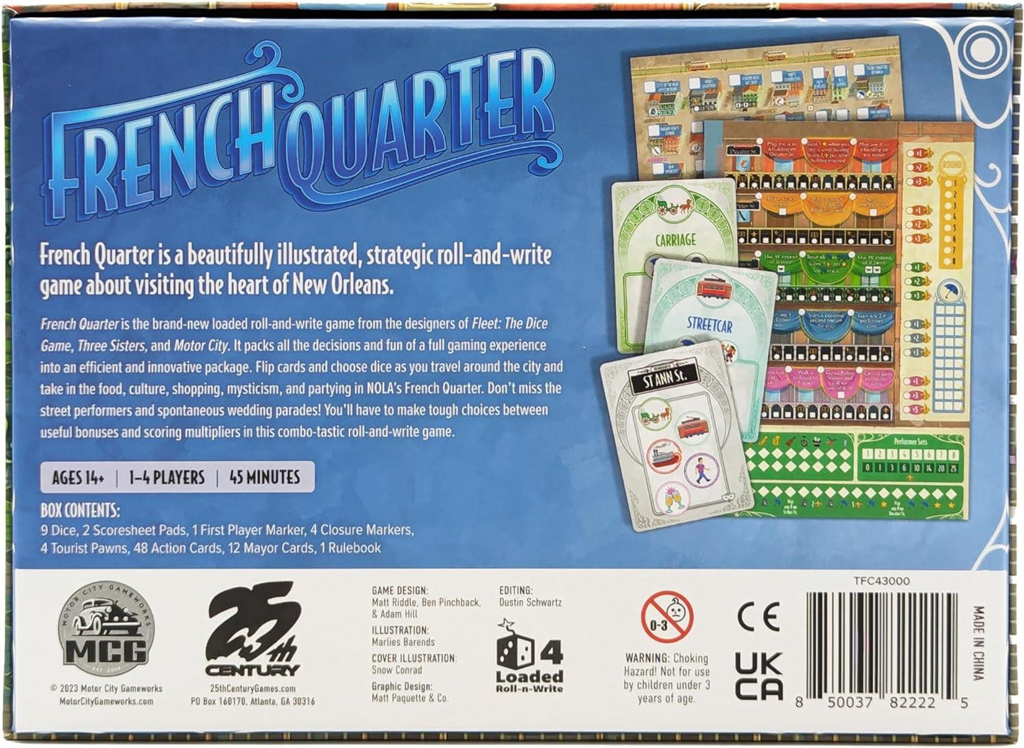 French Quarter - Loaded Roll and Write Dice Game by 25th Century Games