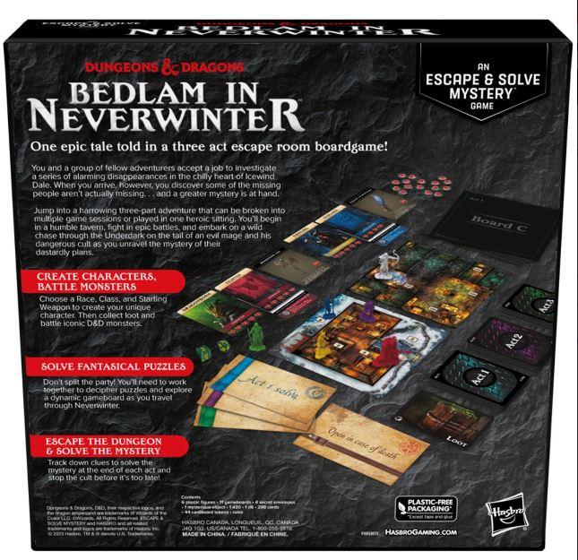 Dungeons & Dragons Bedlam in Neverwinter Game By Hasbro Board Game