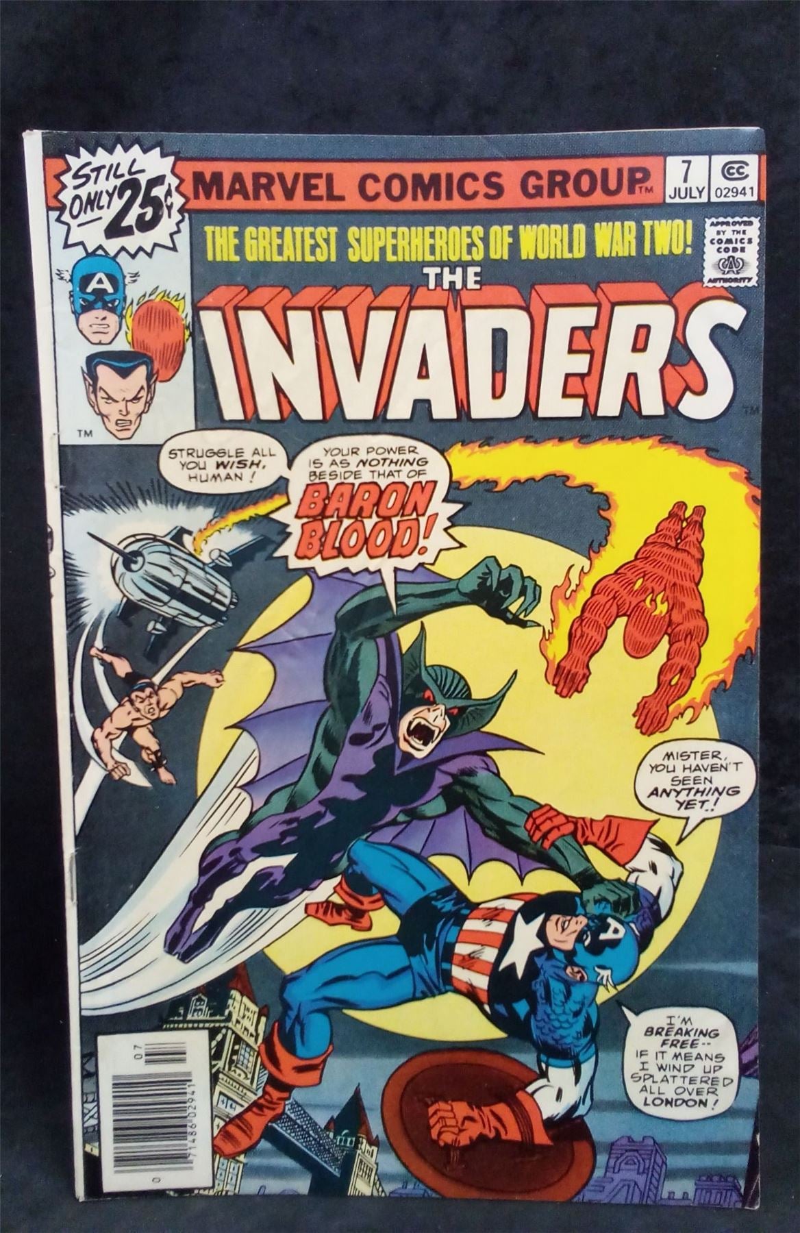 The Invaders #7 1976 Marvel Comics Comic Book