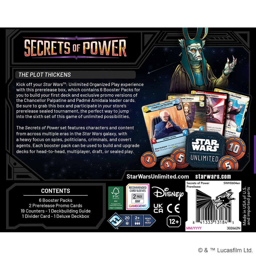 Star Wars Unlimited TCG Secrets of Power Prerelease Box By Fantasy Flight Games