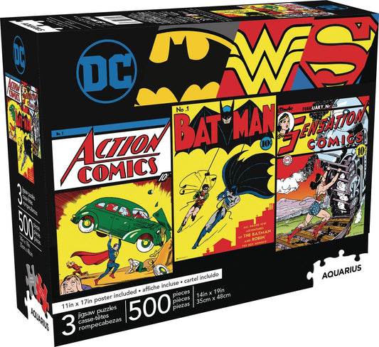 Aquarius Dc Comics 500pc 3 In 1 Puzzle