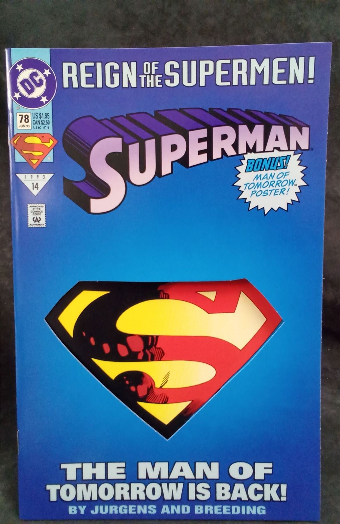 Superman #78 Die-Cut Cover 1993 DC Comics Comic Book