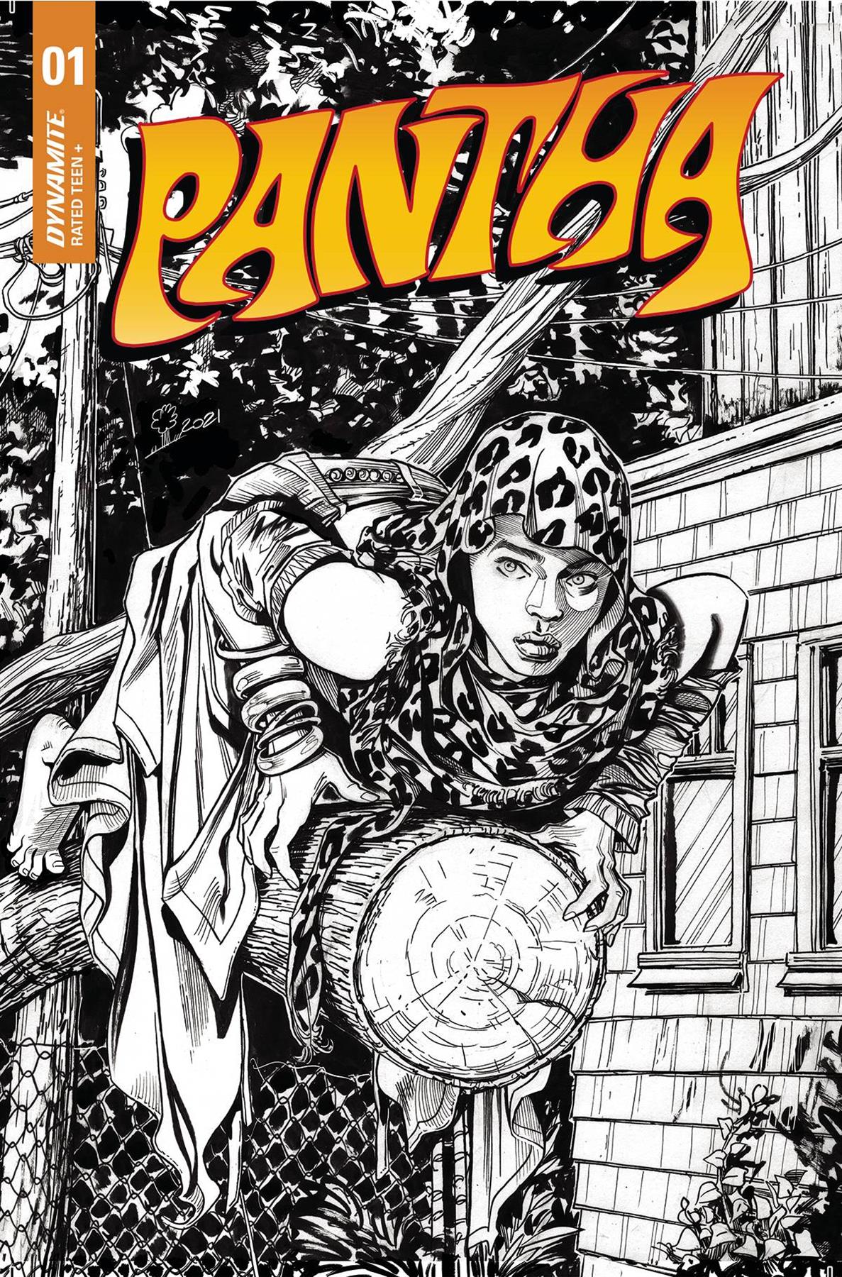 Pantha #1 Cvr G 10 Copy Incv Pianta B&w (Cvr G 10 Copy Incv Pianta B&w) Dynamite Comic Book 2022