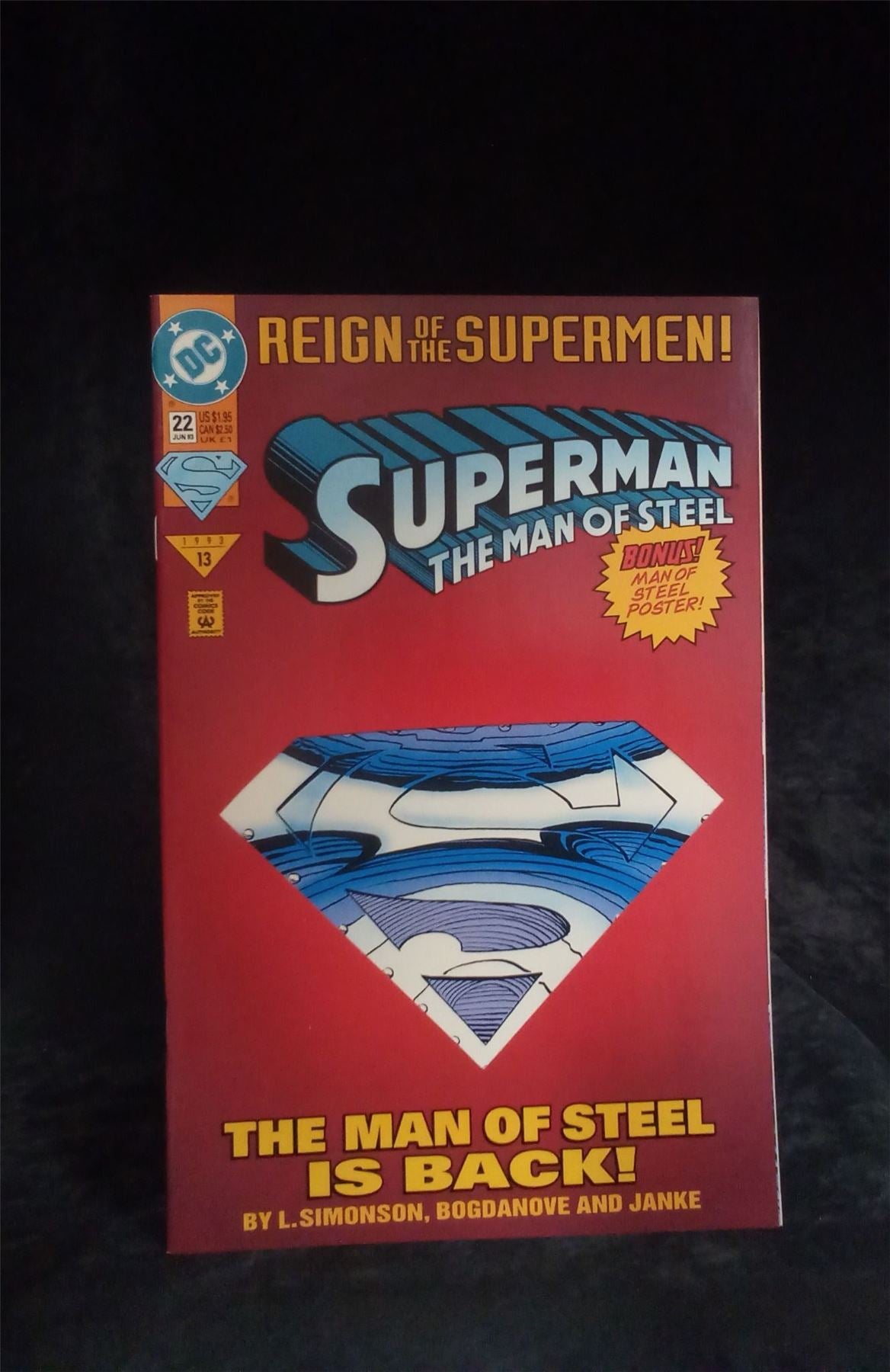 Superman: The Man of Steel #22 Die-Cut Cover 1993 DC Comics Comic Book