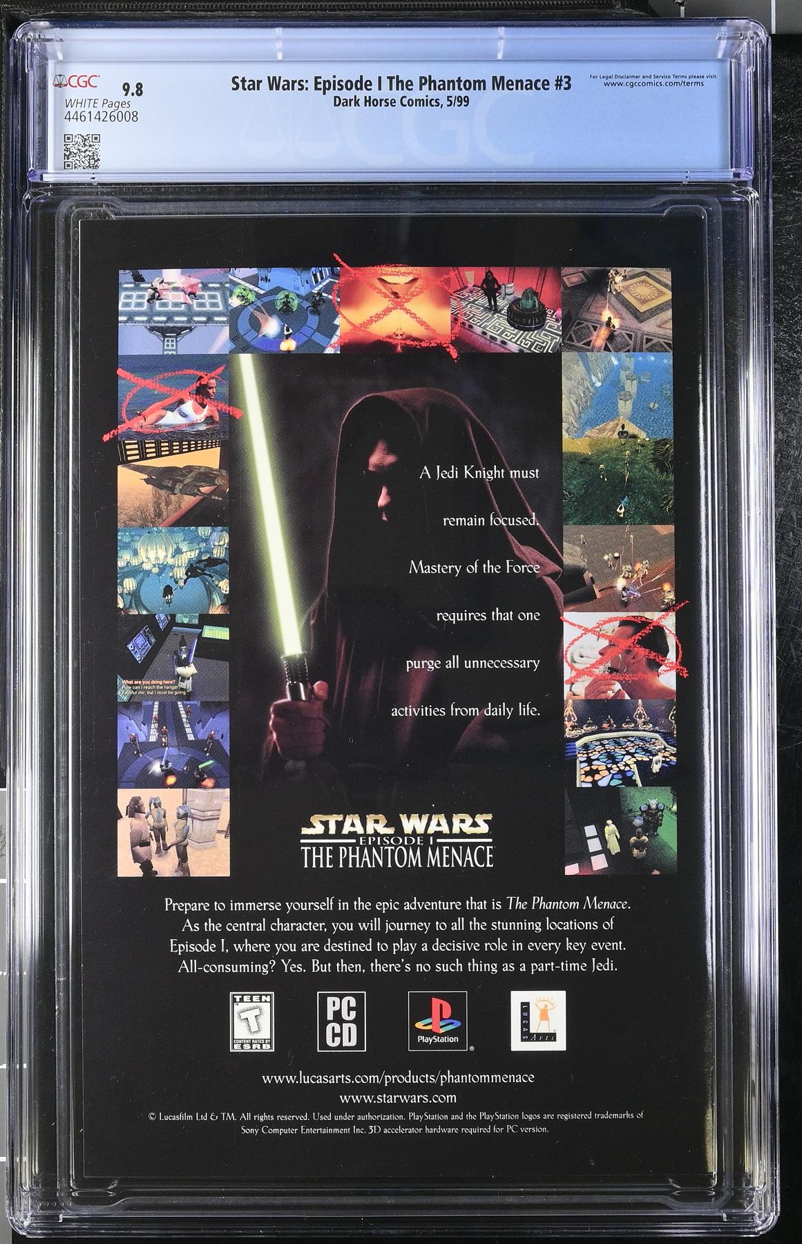 Star Wars Episode 1 Phantom Menace #3 1999 CGC 9.8 Dark Horse Comic Book