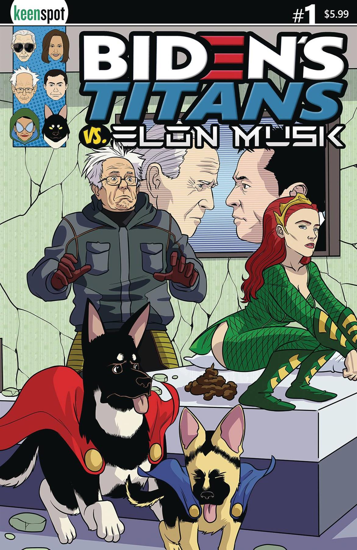 Bidens Titans Vs Elon Musk #1 Cvr B Remulac Amber Turd Keenspot Entertainment Comic Book