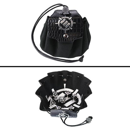 7-Die Set ENHANCE Metal Dice  Zinc/Black w/ Case & Bag, Collector's Edition