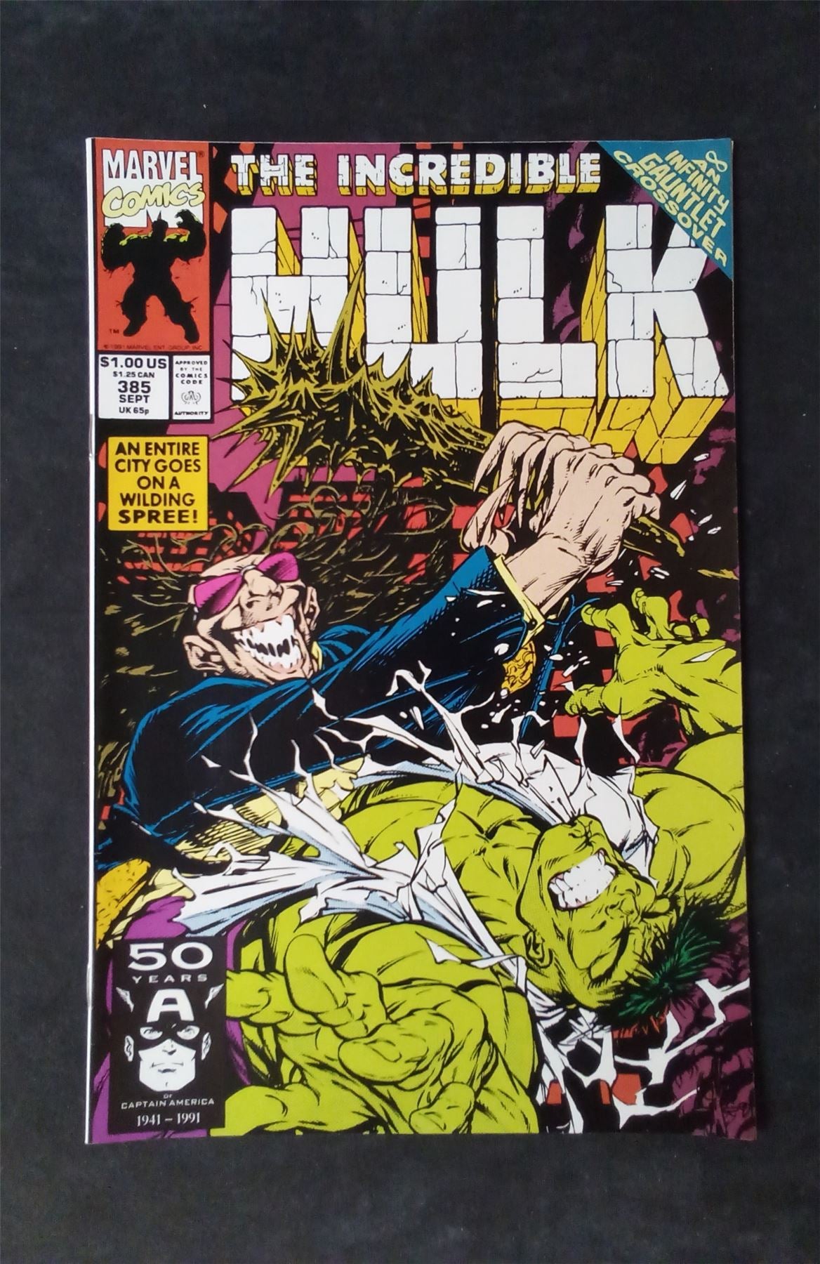 The Incredible Hulk #385 Direct Edition 1991 marvel Comic Book