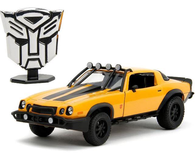 Hollywood Rides Transformers Rise of the Beasts Bumblebee 1977 Camaro 1:24 Scale Die-Cast Metal Vehicle with Badge Action Figure by Jada Toys