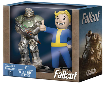 Fallout T-51 & Vault Boy (classic) 3in Fig 2pk Deathclaw Baf