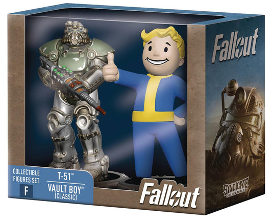 Fallout T-51 & Vault Boy (classic) 3in Fig 2pk Deathclaw Baf