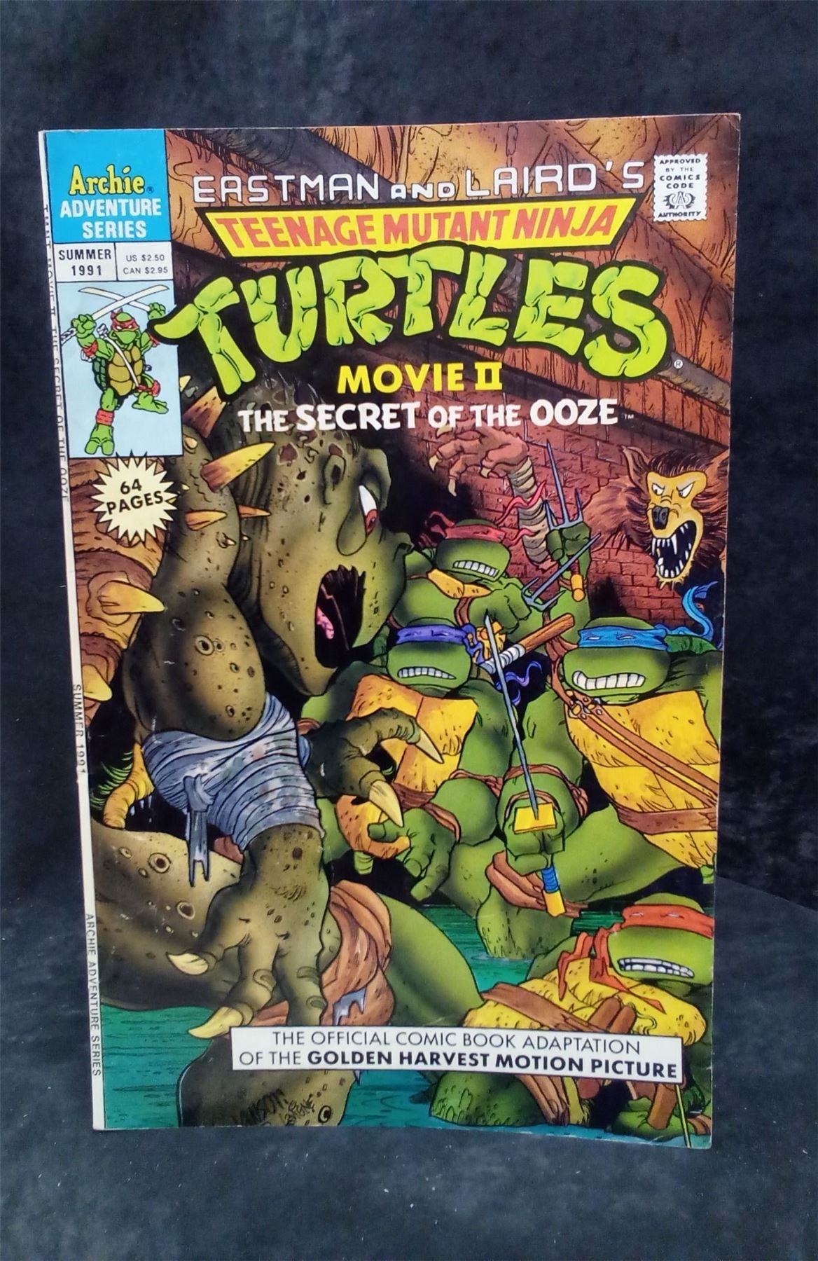 Teenage Mutant Ninja Turtles Adventures: Movie II Secret of the Ooze 1991 archie comics Comic Book