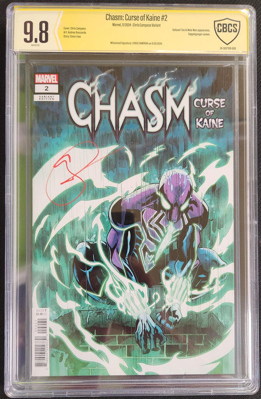 Chasm Curse of Kaine #2 Marvel 2024 CBCS Signature Series 9.8  Chris Campana Graded Comic Book