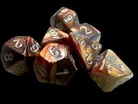 Chesex Mini 7 Die Dice Set - Lustrous  Gold/Silver