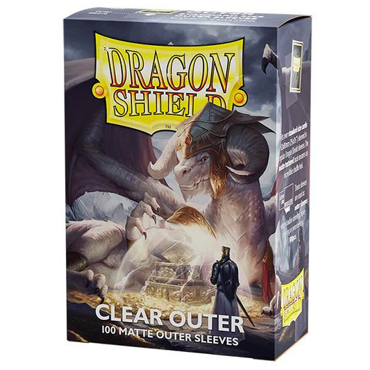 Dragon Shield Sleeves Standard Matte Outer Sleeves  Clear 100 ct by Arcane Tinmen
