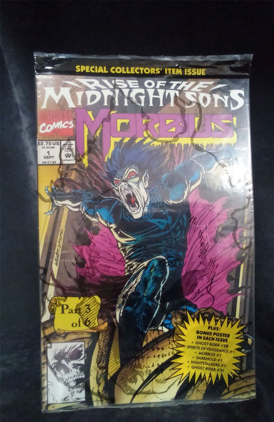 Morbius: The Living Vampire #1 1992 w/ Bonus Poster Marvel Comic Book