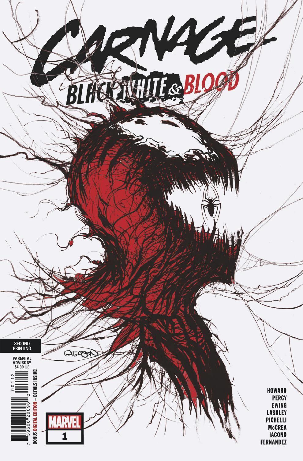 Carnage Black White And Blood #1 (of 4) 2nd Ptg Gleason Var Marvel Comics Comic Book
