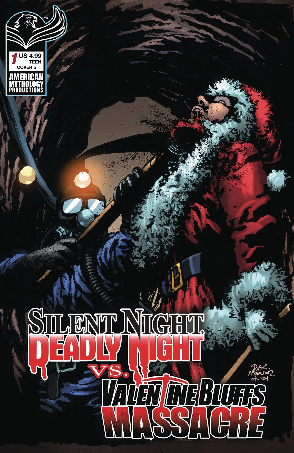 Silent Night Deadly Night vs Valentine Bluffs Massacre #1 Cvr B Miner Wins American Mythology Productions Comic Book