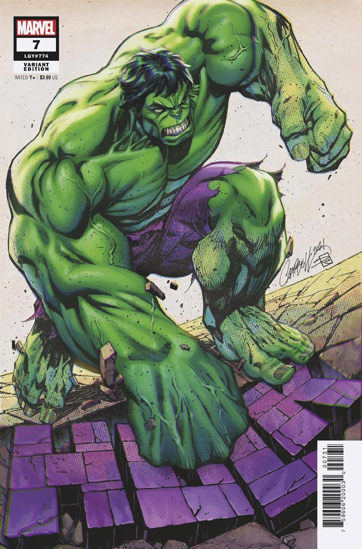 Hulk #7 Js Campbell Var (Js Campbell Var) Marvel Prh Comic Book 2022