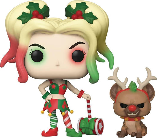 Funko Pop! DC Heroes: DC Holiday - Harley Quinn with Helper, Multicolor, 3.75 inches (50656)