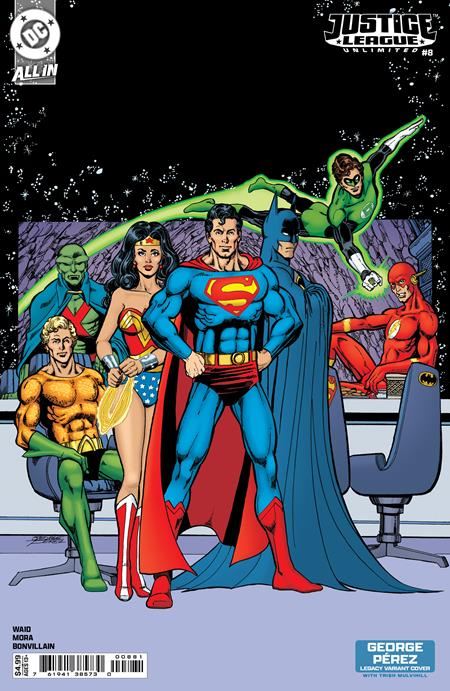 JUSTICE LEAGUE UNLIMITED #8 CVR F GEORGE PEREZ LEGACY CARD STOCK VAR (WE ARE YESTERDAY)  DC Comics Comic Book 2025