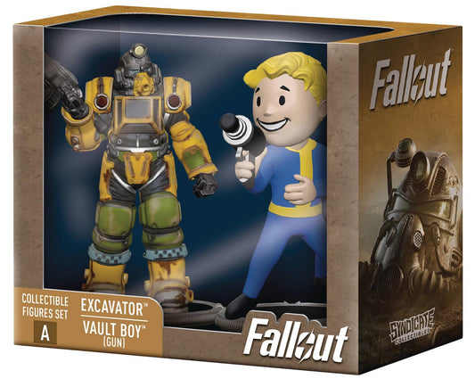 Fallout Excavator & Vault Boy (gun) 3in Fig 2pkdeathclaw Baf