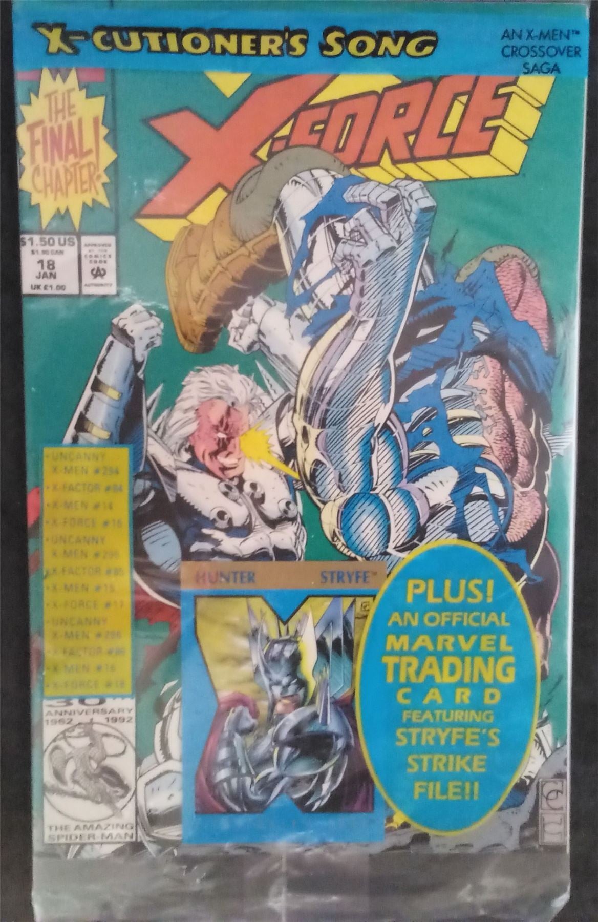 X-Force #18 with Stryfe Trading Card 1993 marvel Comic Book