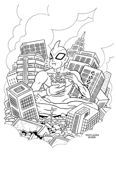 Ultramega By James Harren #9 (of 9) Cvr C Inc 1:10 Andrew Maclean B&w Var (mr) Image Comics Comic Book