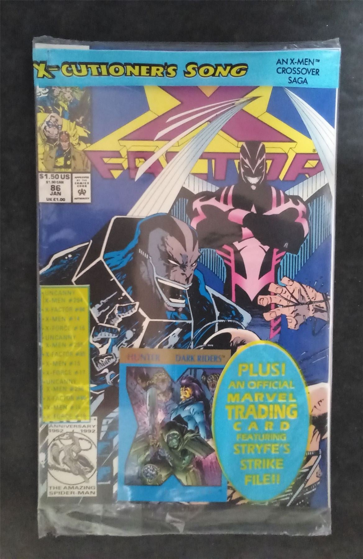 X-Factor #86 with Dark Riders Trading Card 1993 marvel Comic Book