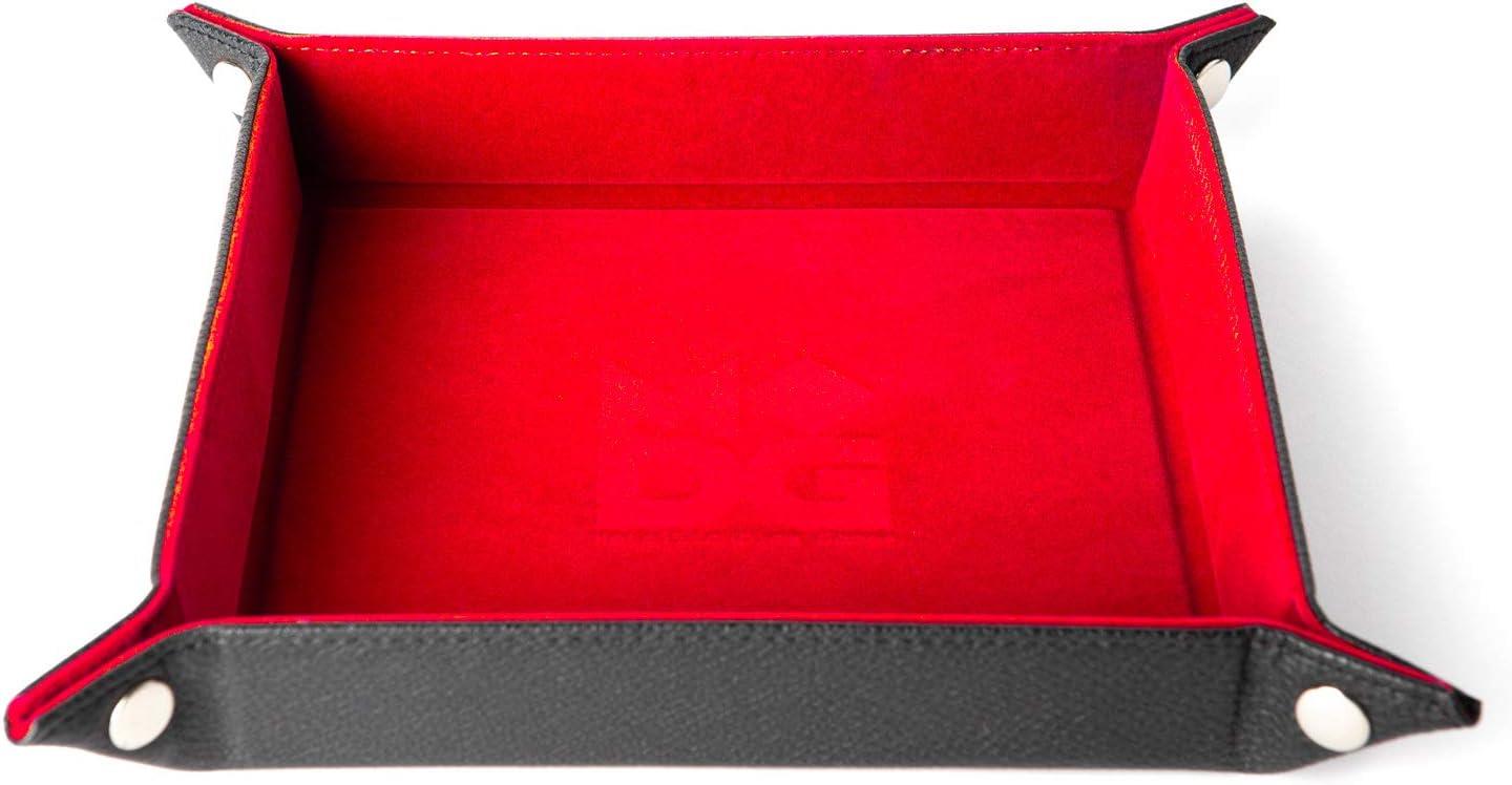 FanRoll Dice Tray: Red Velvet with Leather Back 10x10