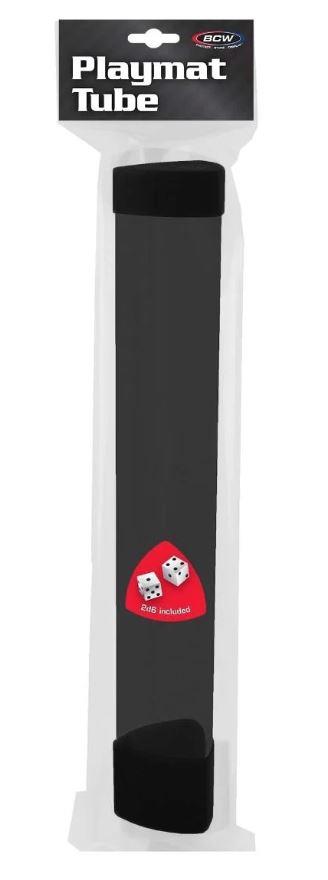 BCW Playmat Tube with Dice - Smoke with Black Tops
