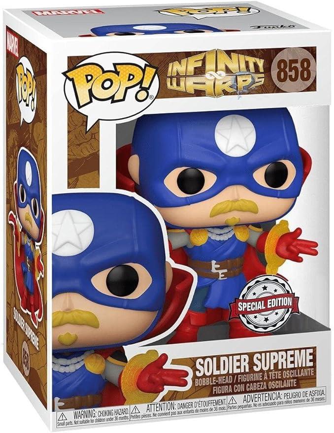 Funko Pop! Marvel: Infinity Warps - Soldier Supreme Glow in The Dark, Amazon Exclusive Vinyl Figure