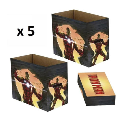 Marvel Comics Invincible Iron Man Short Comic Storage Box- 5 Pack Bundle