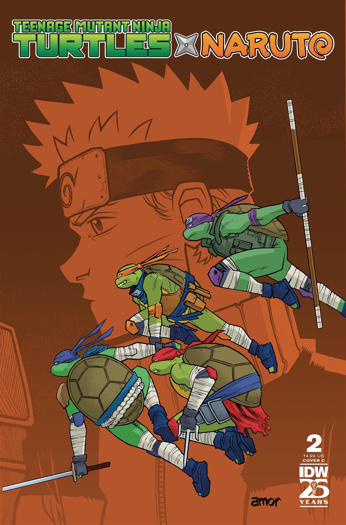 Teenage Mutant Ninja Turtles X Naruto #2 Cvr C Amor Idw-prh Comic Book