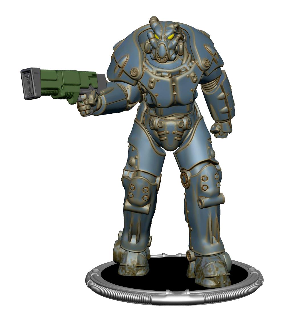 Fallout X01 & Protectron 3in Fig 2pk Deathclaw Baf