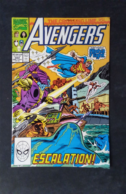 The Avengers #322 Direct Edition 1990 marvel Comic Book