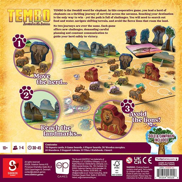 Tembo Survival on the Savanna By USAopoly Board Game