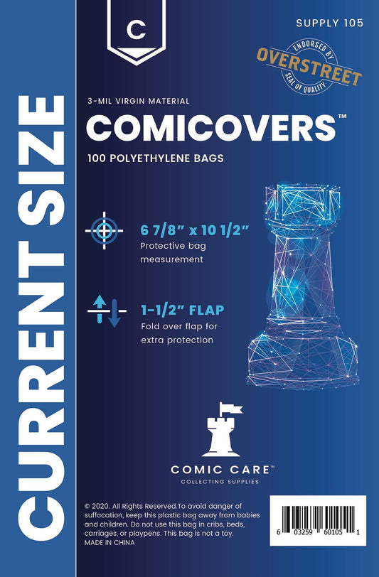 COMICARE Current PE (Polyethylene) Bags: 100 ct By Comic Care