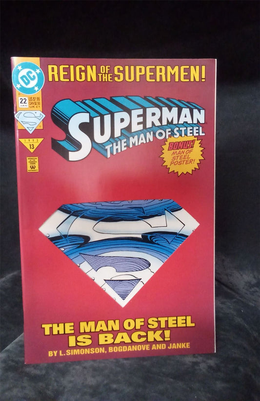 Superman: The Man of Steel #22 Die-Cut Cover 1993 DC Comics Comic Book