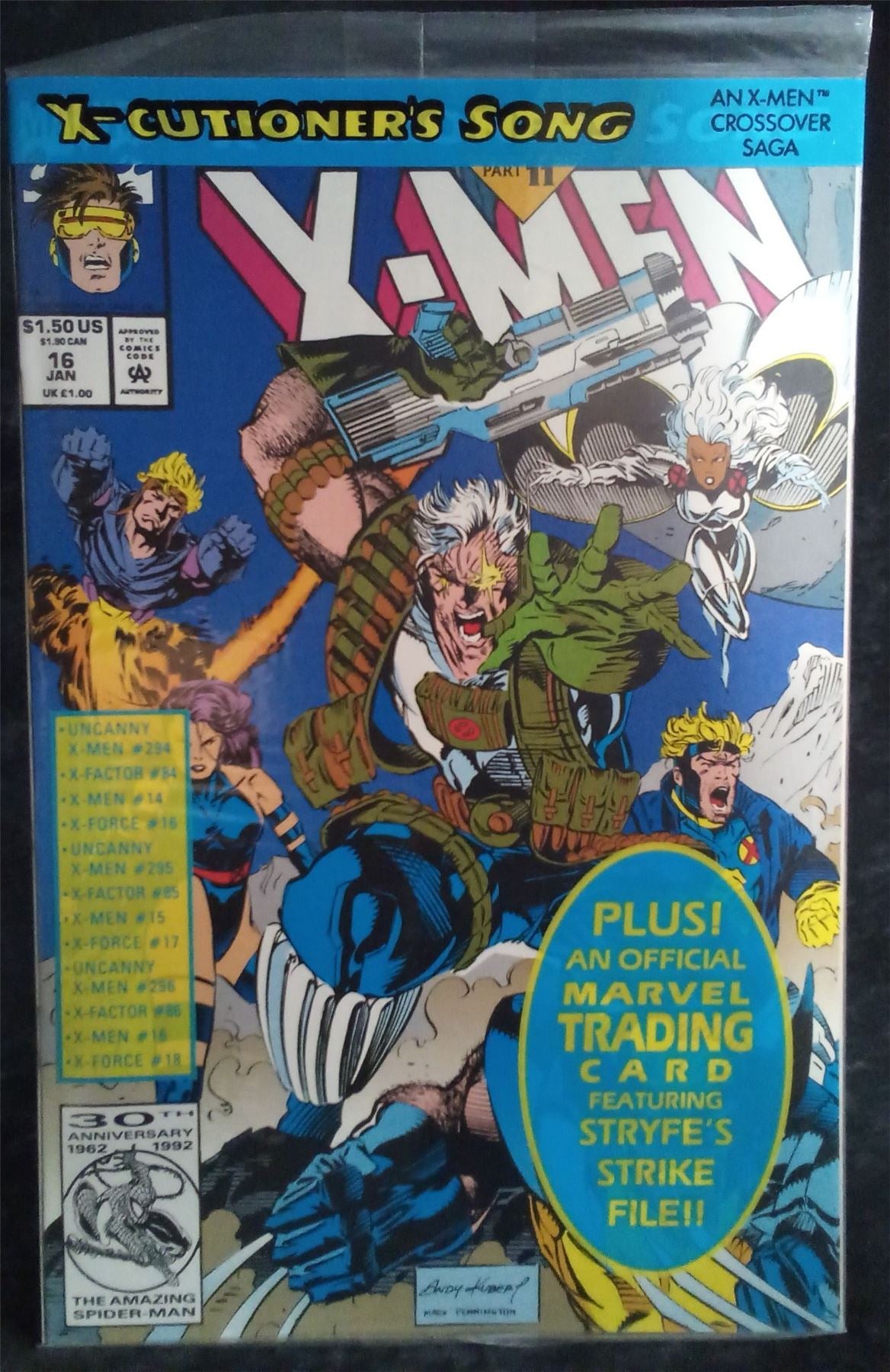 X-Men #16 Bagged Edition *Sealed* w/ trading cards 1993 Marvel Comics Comic Book