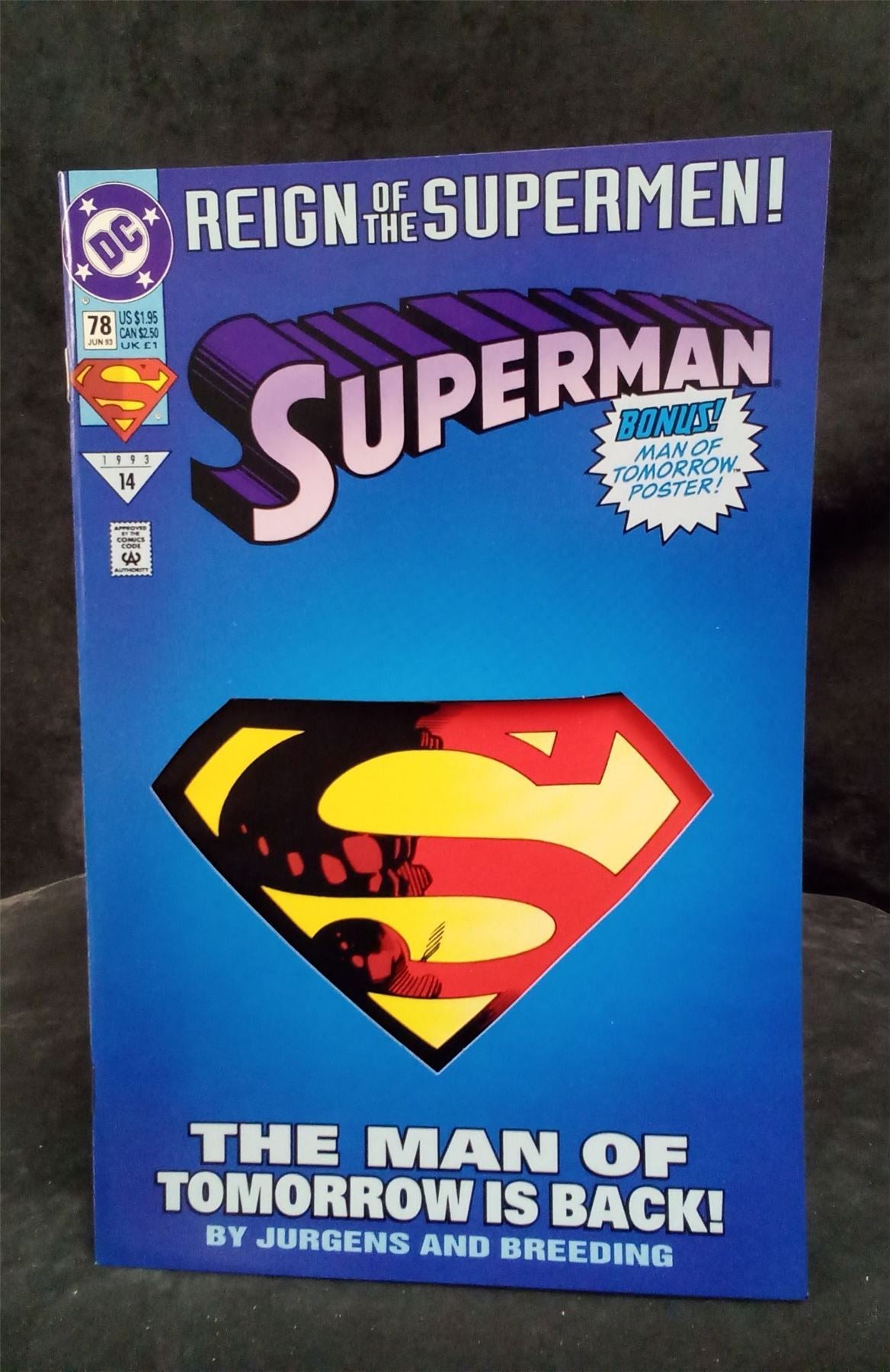 Superman #78 Die-Cut Cover 1993 DC Comicss Comic Book