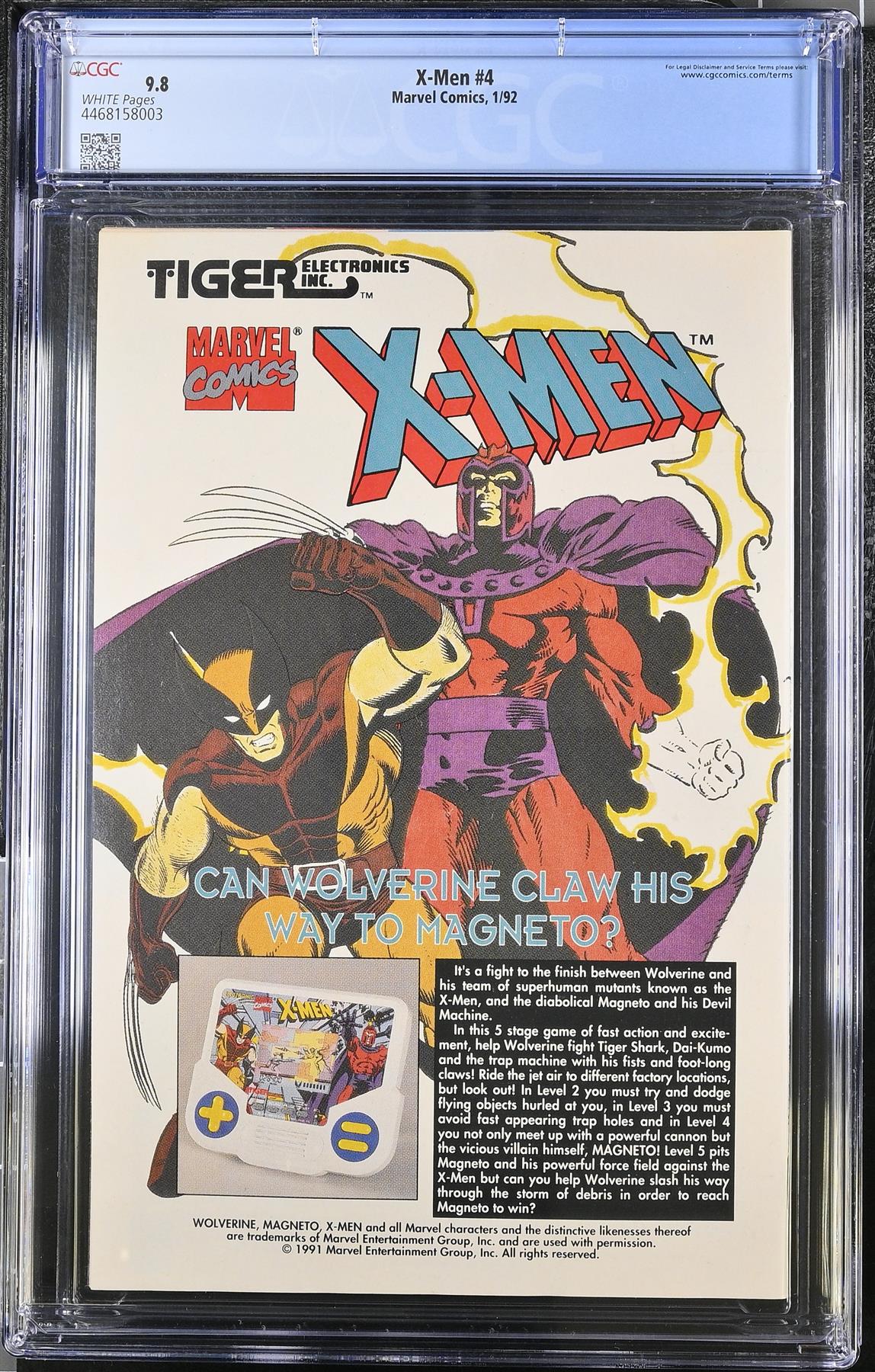 X-Men #4 Marvel Comics CGC 9.8 Graded Comic Book